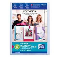 Protège-documents Oxford Polyvision A4 120 vues / 60 pochettes couverture polypro traslucide incolore