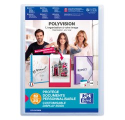 Protège-documents Oxford Polyvision A4 40 vues / 20 pochettes couverture polypro tranlucide incolore