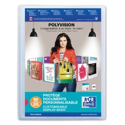 Protège-documents Oxford polyvision a4 40 vues / 20 pochettes couverture polypro incolore