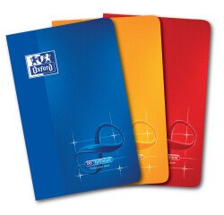 Carnet Oxford infinium 9x14cm petits carreaux 5mm 96 pages agrafées couverture synthétique coloris assortis