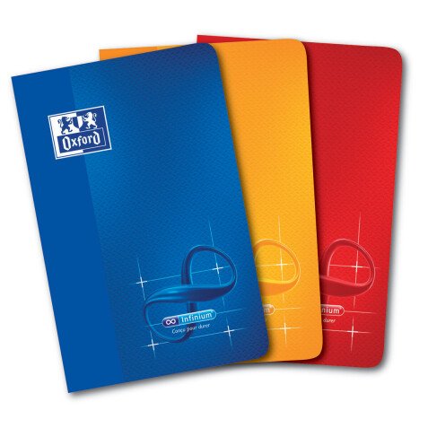 Carnet Oxford infinium 9x14cm petits carreaux 5mm 48 pages agrafées couverture synthétique coloris assortis