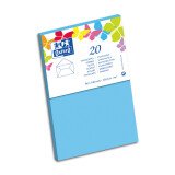 Lot de 20 enveloppes Oxford 90x140   gommee patte pointue de visite bleu lagon