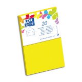 Lot de 20 enveloppes Oxford 90x140   gommee patte pointue de visite jaune