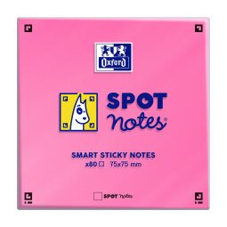 Lot 6 blocs cube adhésifs pense-bête unies colorées Oxford Spot notes 7,5 x 7,5 cm - bloc de 80 feuilles