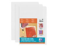 Sachet de 10 pochettes-coin Oxford m star a4 pvc lisse épaisseur 15/100ème incolore