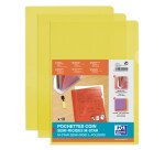 Sachet de 10 pochettes-coin Oxford m star a4 pvc lisse épaisseur 15/100ème jaune