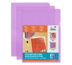 Sachet de 10 pochettes-coin Oxford m star a4 pvc lisse épaisseur 15/100ème violet