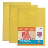 Sachet de 10 pochettes-coin Oxford haute résistance a4 pvc lisse épaisseur 15/100ème jaune