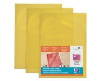 Sachet de 10 pochettes-coin Oxford haute résistance a4 pvc lisse épaisseur 15/100ème jaune