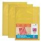 Sachet de 10 pochettes-coin Oxford haute résistance a4 pvc lisse épaisseur 15/100ème jaune