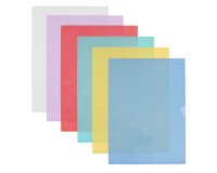 Boîte de 50 pochettes-coin Oxford fard'liss a4 pvc lisse épaisseur 20/100ème coloris assortis