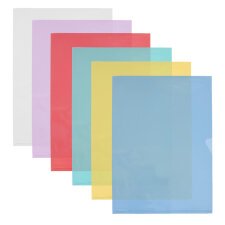 Boîte de 50 pochettes-coin Oxford fard'liss a4 pvc lisse épaisseur 20/100ème coloris assortis