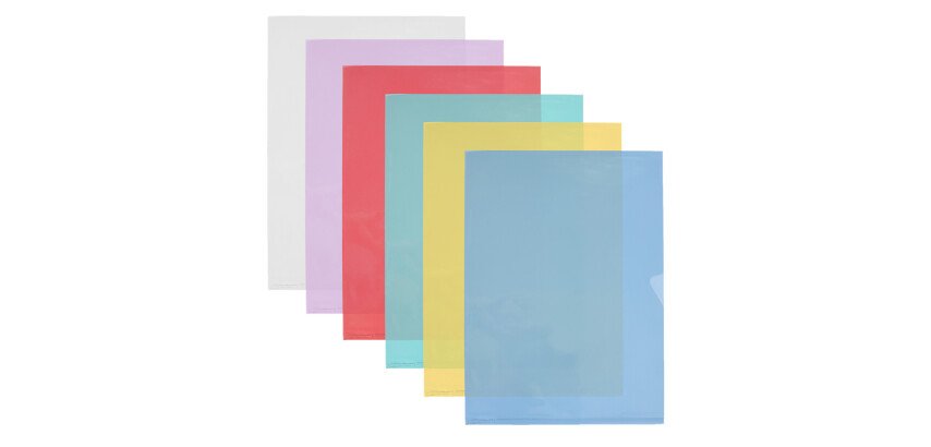 Boîte de 50 Pochettes-coin Oxford Fard'Liss A4 PVC lisse épaisseur 20/100ème coloris assortis