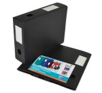 Boîte Oxford grande capacité memphis à plat 24x32cm dos 80mm avec bouton pression couverture polypro noir