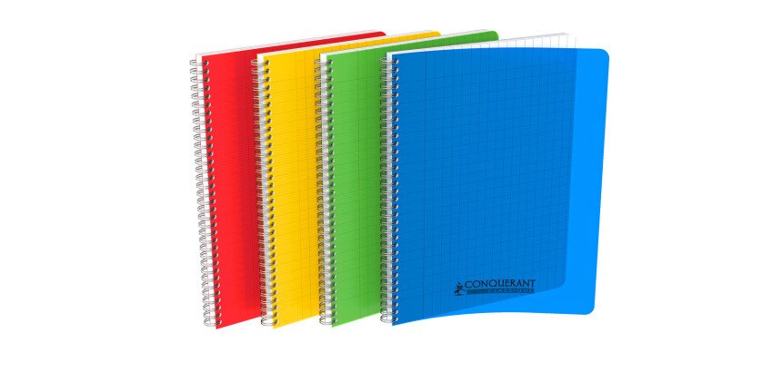 Cahier spirale Conquérant Classique A4 grands carreaux 100 pages