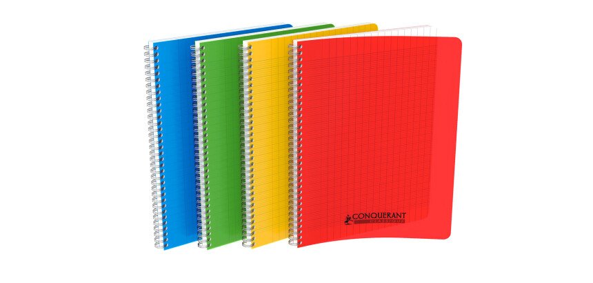 Cahier spirale Conquérant Classique 21 x 29,7 cm grands carreaux 180 pages