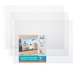 Sachet de 10 pochettes perforées Oxford a3 paysage pvc lisse épaisseur 9/100ème incolore
