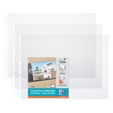 Sachet de 10 pochettes perforées Oxford a3 paysage pvc lisse épaisseur 9/100ème incolore