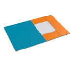 Chemise 3 rabats Oxford boston a4 avec élastique couverture carte orange