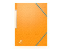 Chemise 3 rabats Oxford boston a4 avec élastique couverture carte orange