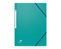 Chemise 3 rabats Oxford boston a4 avec élastique couverture carte vert