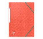 Chemise 3 rabats Oxford boston a4 avec élastique couverture carte rouge