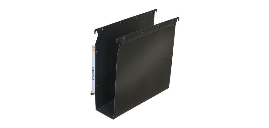 Boite de 10 dossier suspendu armoire Elba PP Ultimate A4 fond 80mm capacité 800 feuilles couverture polypro noir