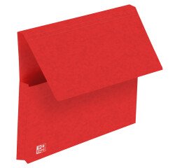 Lot 25 pochettes à rabat Oxford top file + a4 couverture carte rouge