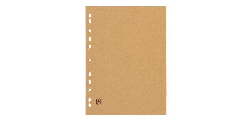 Intercalaires neutres Oxford Touareg A4 6 positions carte recyclée épaisseur 265g beige naturel