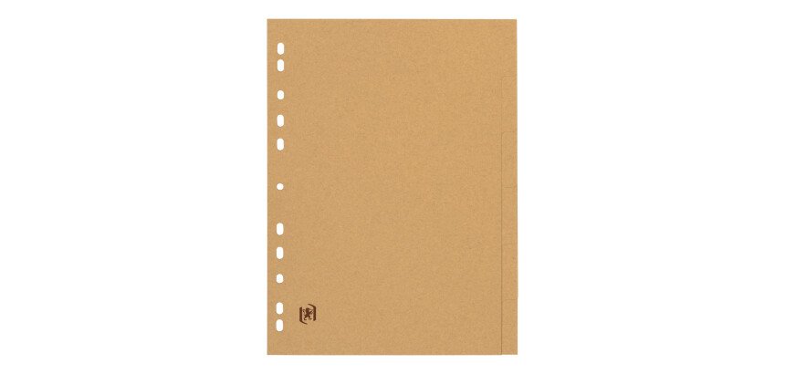 Intercalaires neutres Oxford Touareg A4 6 positions carte recyclée épaisseur 265g beige naturel