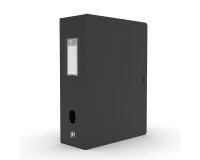Boîte Oxford grande capacité memphis 24x32cm dos 100mm avec bouton pression couverture polypro noir