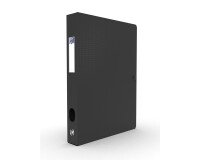 Boîte Oxford capacité standard memphis 24x32cm dos 40mm avec bouton pression couverture polypro noir