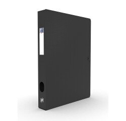 Boîte Oxford capacité standard memphis 24x32cm dos 40mm avec bouton pression couverture polypro noir