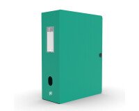 Boîte Oxford grande capacité memphis 24x32cm dos 100mm avec bouton pression couverture polypro vert