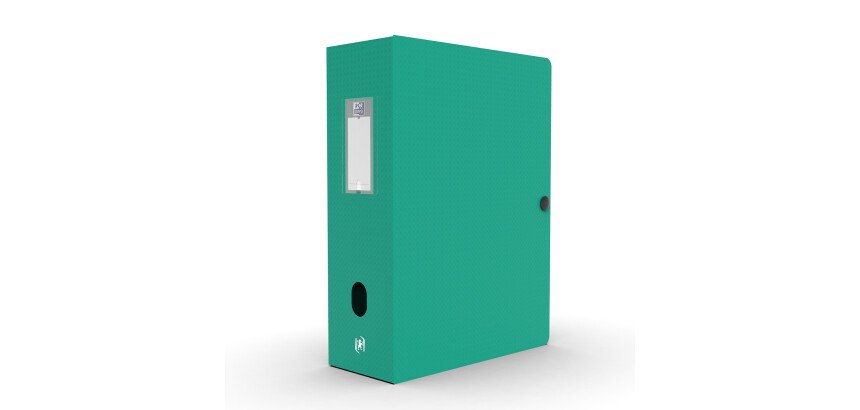 Boîte Oxford grande capacité Memphis 24x32cm dos 100mm avec bouton pression couverture polypro