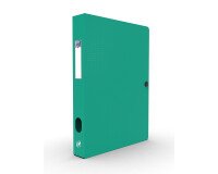 Boîte Oxford capacité standard memphis 24x32cm dos 40mm avec bouton pression couverture polypro vert