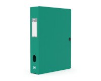 Boîte Oxford grande capacité memphis 24x32cm dos 60mm avec bouton pression couverture polypro vert