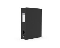 Boîte Oxford grande capacité memphis 24x32cm dos 80mm avec bouton pression couverture polypro noir