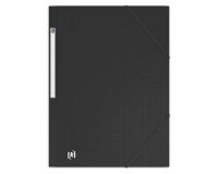 Chemise 3 rabats Oxford memphis a4 avec élastique couverture polypro noir