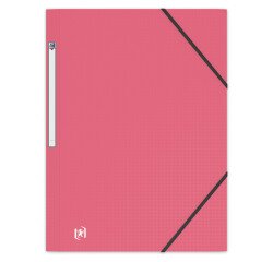 Chemise 3 rabats Oxford memphis a4 avec élastique couverture polypro rose