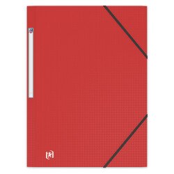 Chemise 3 rabats Oxford memphis a4 avec élastique couverture polypro rouge