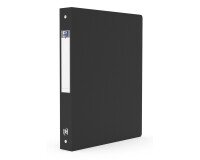 Classeur Oxford memphis a4 dos 40mm 4 anneaux ronds couverture polypro noir