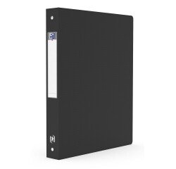 Classeur Oxford memphis a4 dos 40mm 4 anneaux ronds couverture polypro noir