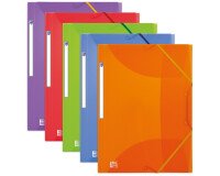 Chemise 3 rabats Oxford a4 avec élastique couverture polypro coloris assortis