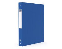 Classeur Oxford memphis a4 dos 40mm 4 anneaux ronds couverture polypro bleu