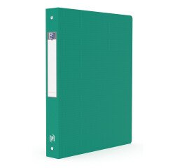 Classeur Oxford memphis a4 dos 40mm 4 anneaux ronds couverture polypro vert