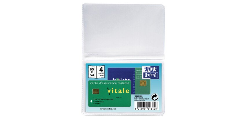 Etui 4 cartes  8,5X5,4 PVC 20/100ème incolore
