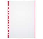 Sachet de 10 Pochettes perforées Oxford à bande et bords colorés A4 polypro lisse épaisseur 9/100ème