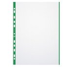 Sachet de 10 Pochettes perforées Oxford à bande et bords colorés A4 polypro lisse épaisseur 9/100ème