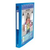 Classeur Oxford polyvision a4 dos 30mm 4 anneaux ronds couverture polypro bleu